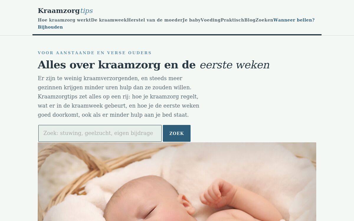 Screenshot Kraamzorgtips