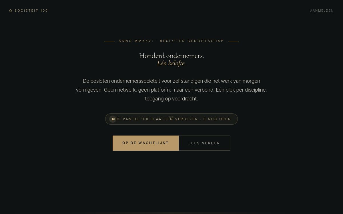 Screenshot Sociëteit 100