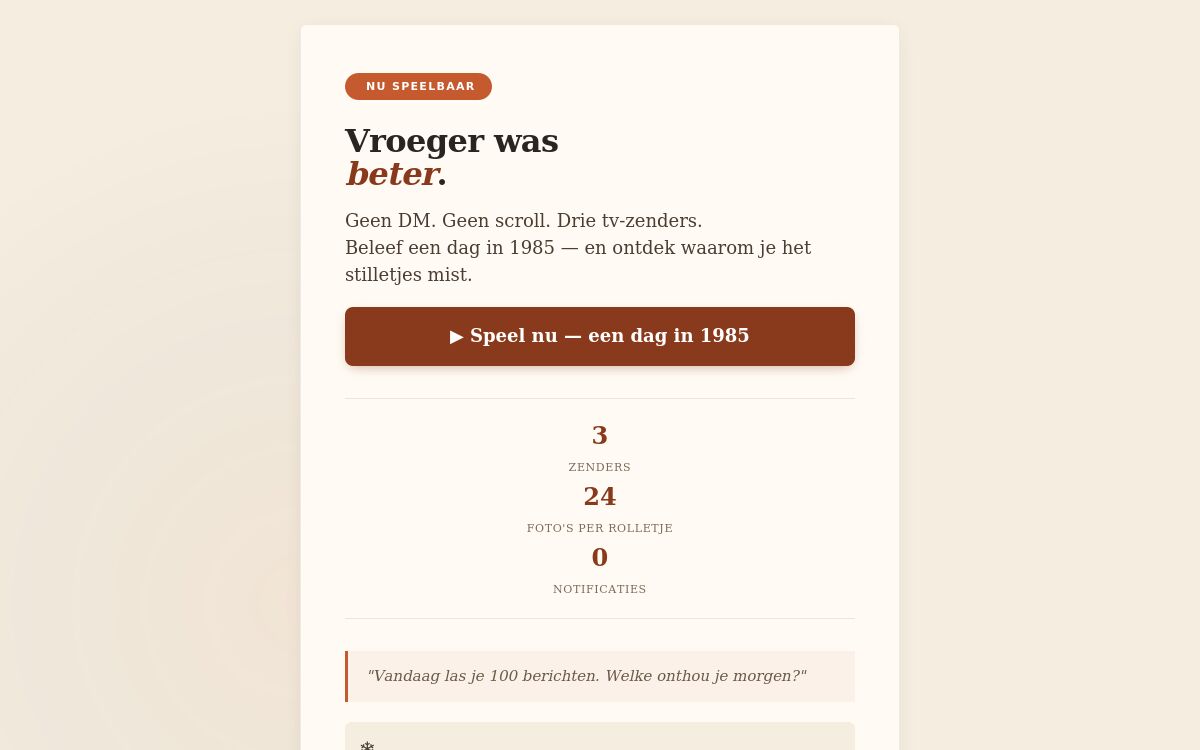 Screenshot Vroeger Was Beter